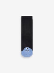 Black/Blues Monsters Cotton Rich Cushioned Socks 7 Pack - Image 8 of 8