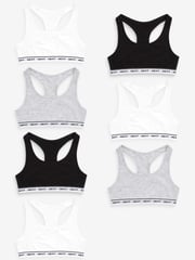 Black/White/Grey 7 Pack Racer Back Crop Tops (5-16yrs) - Image 7 of 8