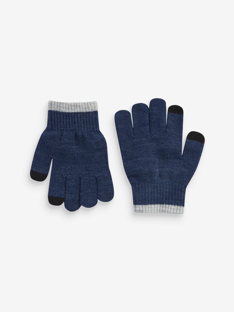 Navy Blue Magic Finger Gloves 3 Pack (3-16yrs) - Image 2 of 2