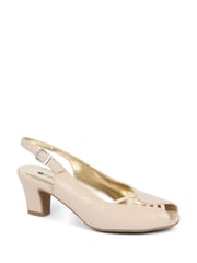 Pavers Cream Peep Toe Slingback High Heels - Image 2 of 5
