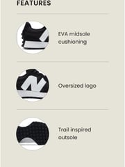 New Balance White/Black Mens 327 Trainers - Image 3 of 13