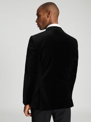 Reiss Black Ace Velvet Regular Fit Blazer - Image 5 of 5