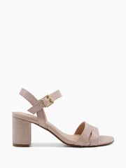Dune London Gold Chrome Standard Fit Merisa Block Heel Sandals - Image 2 of 5