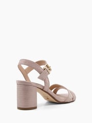 Dune London Gold Chrome Standard Fit Merisa Block Heel Sandals - Image 4 of 5