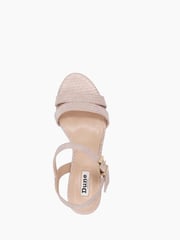Dune London Gold Chrome Standard Fit Merisa Block Heel Sandals - Image 5 of 5