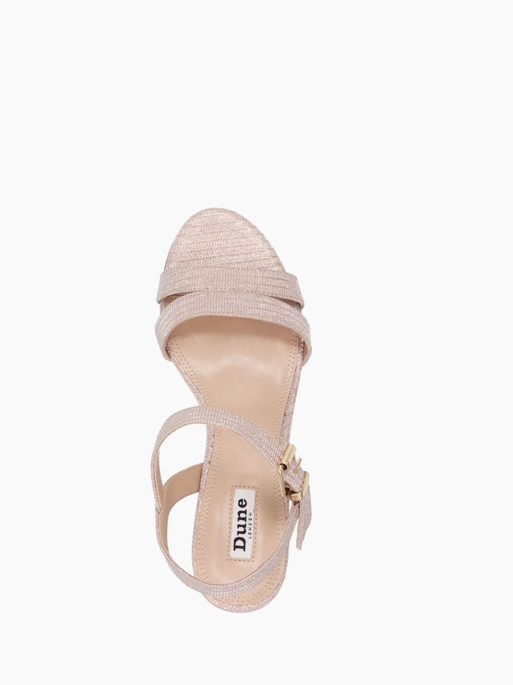 Dune London Gold Chrome Standard Fit Merisa Block Heel Sandals - Image 5 of 5