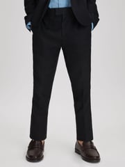 Reiss Navy Kin 4-9 yrs Slim Fit Linen Adjustable Trousers - Image 3 of 4