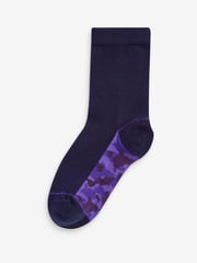 Navy Camouflage Footbed Cotton Rich Socks 7 Pack - Image 3 of 7