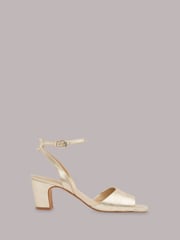 Whistles Gold Block Heel Emerson Sandals - Image 2 of 4