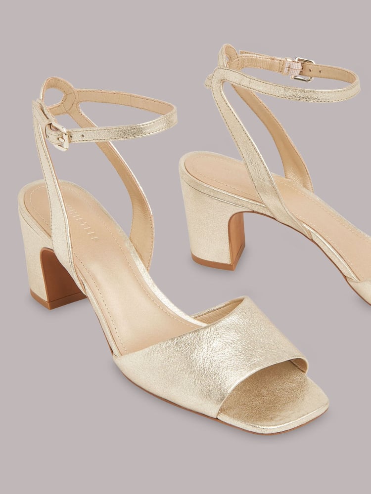 Whistles Gold Block Heel Emerson Sandals - Image 4 of 4 Whistles Gold Block Heel Emerson Sandals - Image 4 of 4