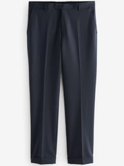 Navy Blue Trimmed Striped Suit: Trousers - Image 6 of 8