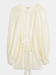 River Island Cream Long Sleeve Belted Volume Slv Top - Image 5 of 5