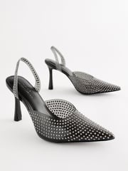 Black Forever Comfort® Vinyl 2 Part Heel Shoes - Image 1 of 3