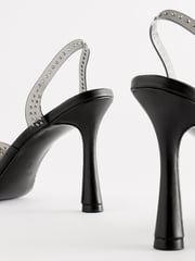 Black Forever Comfort® Vinyl 2 Part Heel Shoes - Image 2 of 3