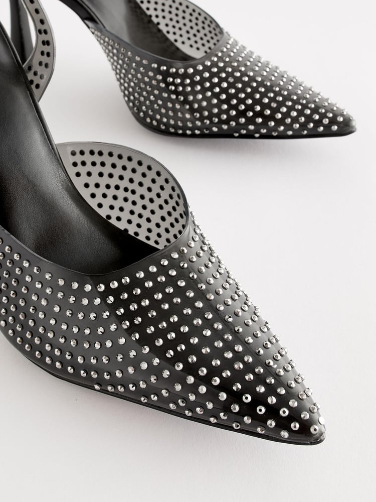 Black Forever Comfort® Vinyl 2 Part Heel Shoes - Image 3 of 3