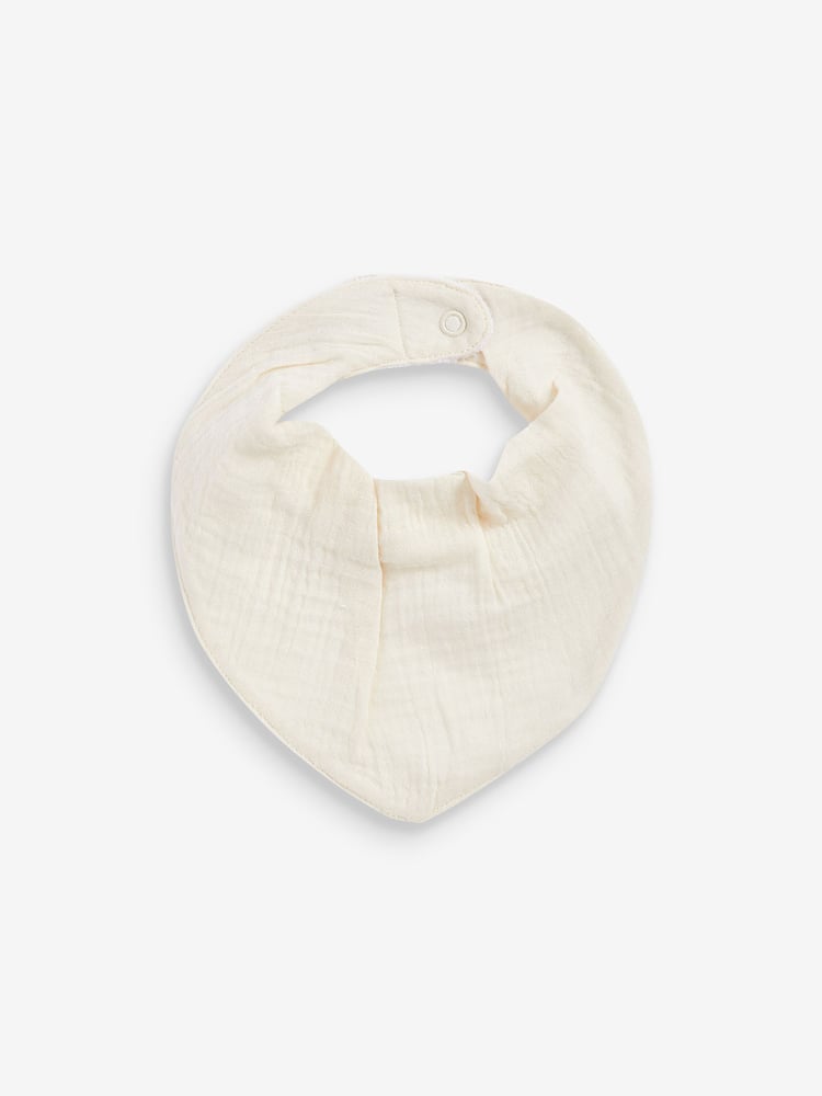 Cream Muslin Baby Dribble Bibs 3 Pack - Image 2 of 2