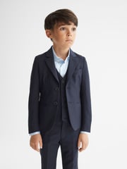 Reiss Navy Hope Junior Modern Fit Mixer Blazer - Image 1 of 6