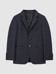 Reiss Navy Hope Junior Modern Fit Mixer Blazer - Image 2 of 6
