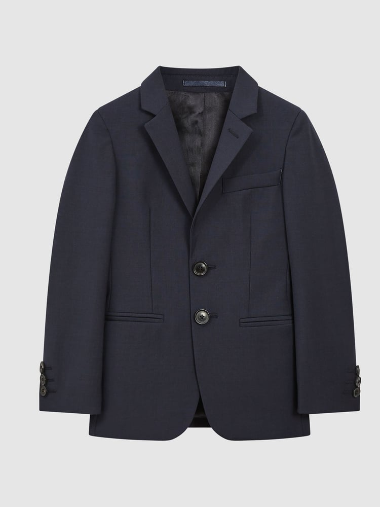 Reiss Navy Hope Junior Modern Fit Mixer Blazer - Image 2 of 6