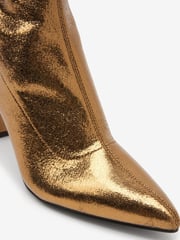 Bronze Brown Blade Heel Sock Ankle Boots - Image 7 of 8