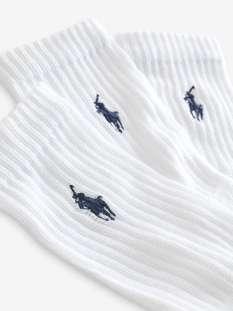 Polo Ralph Lauren White Boys Logo 100% Cotton Socks 6 Pack - Image 4 of 4