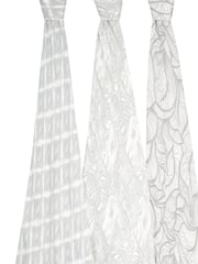 aden + anais Grey Large Silky Soft Culture Club Muslin Blankets 3 Pack - Image 2 of 8