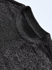 Own. Black Metallic Long Sleeve Cropped Top - Image 9 of 11