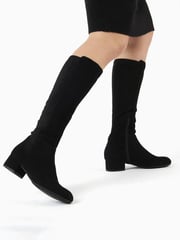Dune London Black Suede Standard Fit Tayla Smart Stretch High Leg Boots - Image 1 of 6