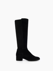 Dune London Black Suede Standard Fit Tayla Smart Stretch High Leg Boots - Image 3 of 6