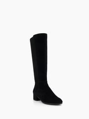 Dune London Black Suede Standard Fit Tayla Smart Stretch High Leg Boots - Image 5 of 6