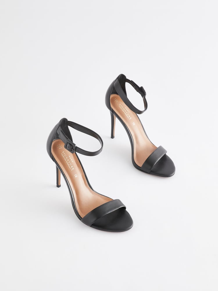 Black Signature Leather High Heel Sandals - Image 1 of 5