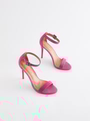 Pink Signature Leather High Heel Sandals - Image 4 of 7