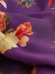 Preen Purple Floral Stripe Wrap Midi Dress - Image 5 of 5
