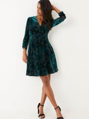 FatFace Green Claudia Devore Dress - Image 3 of 6