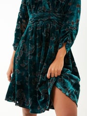 FatFace Green Claudia Devore Dress - Image 4 of 6