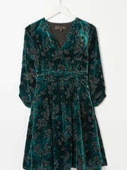 FatFace Green Claudia Devore Dress - Image 5 of 6