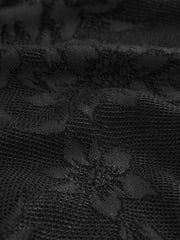 Black Cropped Lace Knit Top - Image 6 of 6