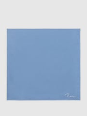 Reiss Airforce Blue Ceremony Plain Silk Pocket Square - Image 4 of 5