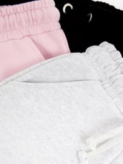 Pink/Grey/Black 3 Pack Soft Jersey Regular Fit Joggers (3-16yrs) - Image 6 of 6
