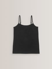 Black 3 Pack Elastic Strappy Cami Vest (1.5-16yrs) - Image 3 of 6