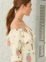 Celia Birtwell Maison Marigold Cream Ruffle Bardot Jumpsuit - Image 4 of 5