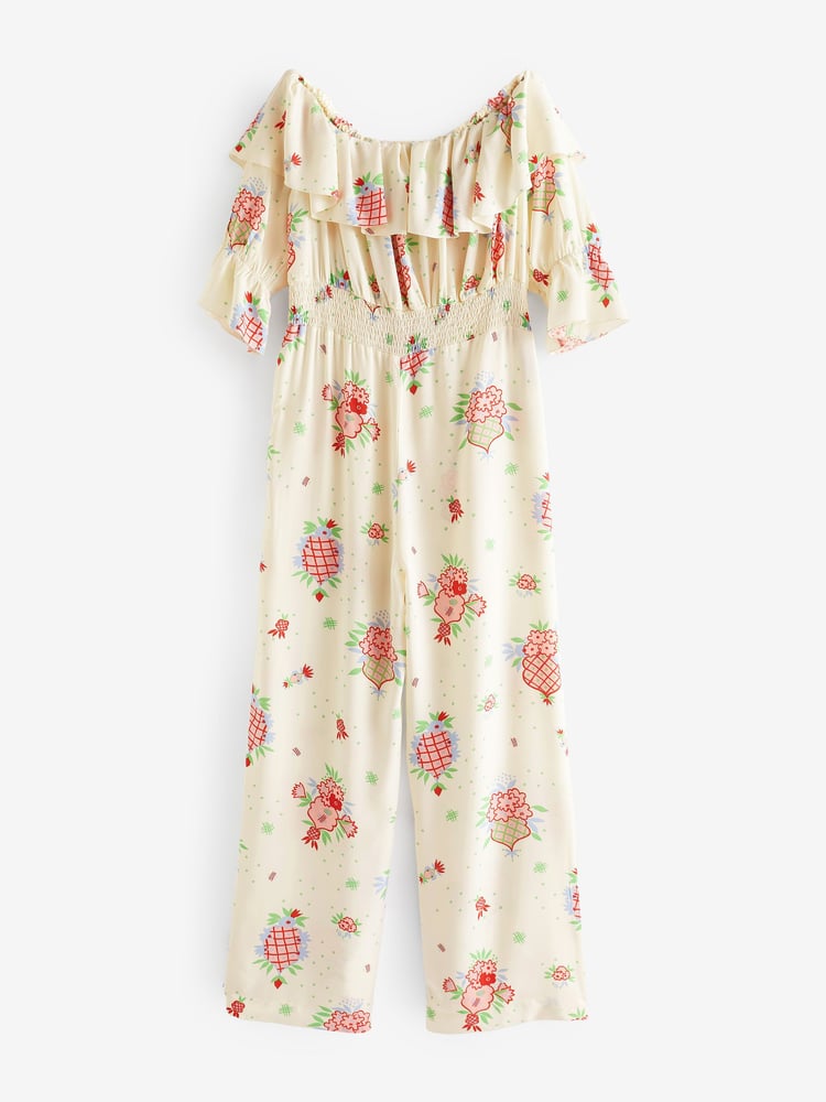 Celia Birtwell Maison Marigold Cream Ruffle Bardot Jumpsuit - Image 5 of 5