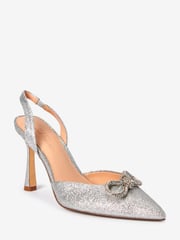 Silver Forever Comfort® Slingback Bow Heels - Image 4 of 7