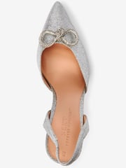Silver Forever Comfort® Slingback Bow Heels - Image 5 of 7