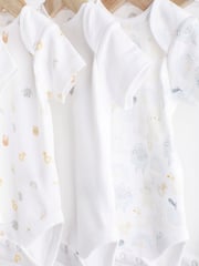 White Short Sleeve 100% Cotton Baby Bodysuits 5 Pack - Image 3 of 7