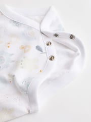 White Short Sleeve 100% Cotton Baby Bodysuits 5 Pack - Image 5 of 7