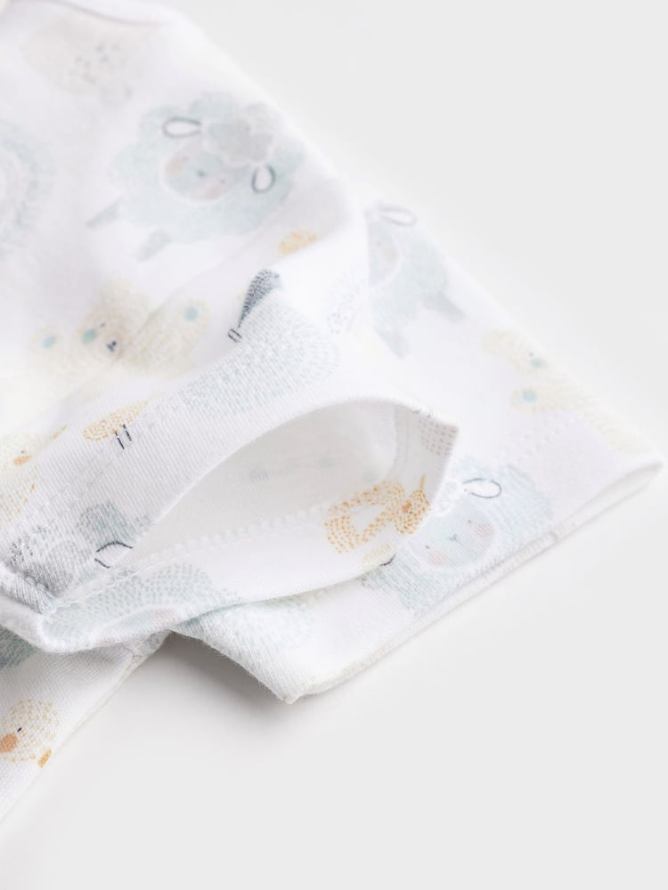 White Short Sleeve 100% Cotton Baby Bodysuits 5 Pack - Image 7 of 7