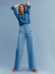 Mid Blue Loose Wide Leg Jeans - Image 1 of 7