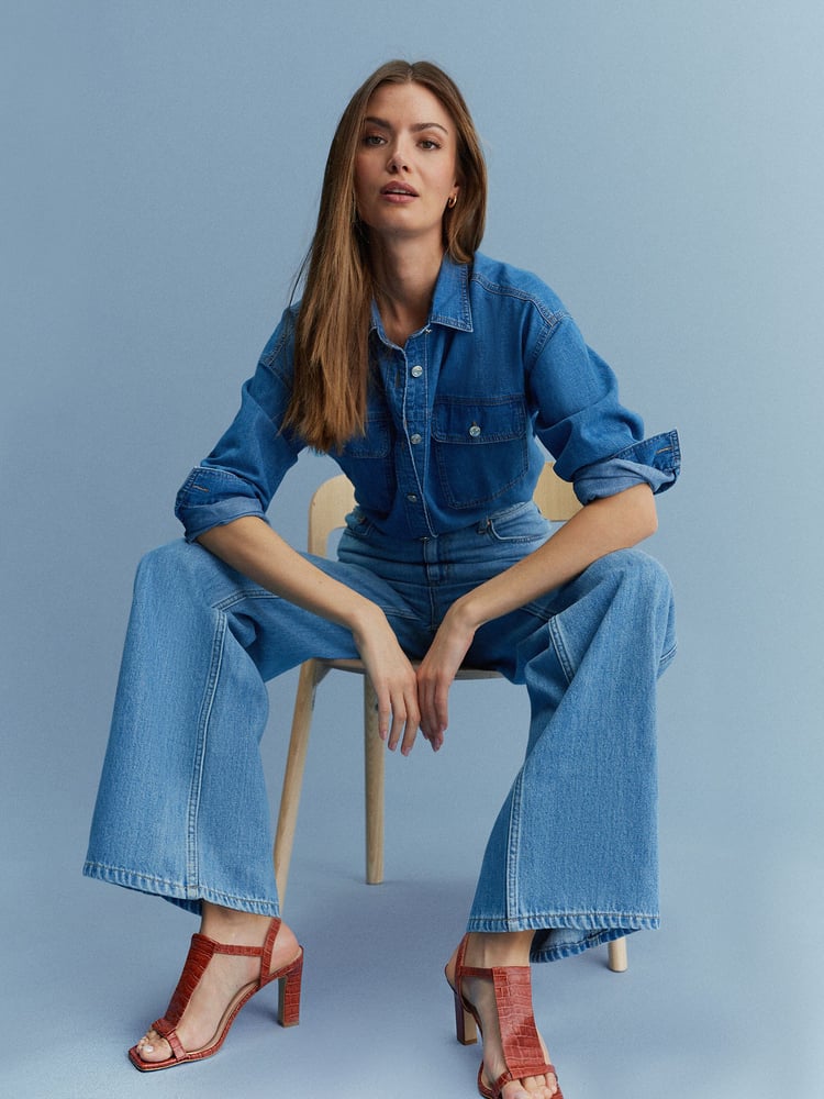 Mid Blue Loose Wide Leg Jeans - Image 2 of 7
