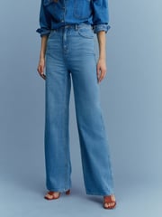 Mid Blue Loose Wide Leg Jeans - Image 3 of 7